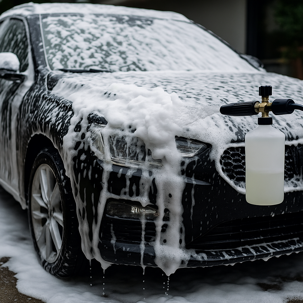 洗車している車